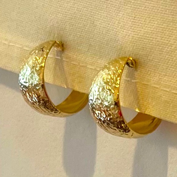Jewelry - Textured Swirl Mini Hoop Earrings